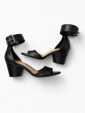 Vince Camuto Leather Thick Ankle Strap Block Heel